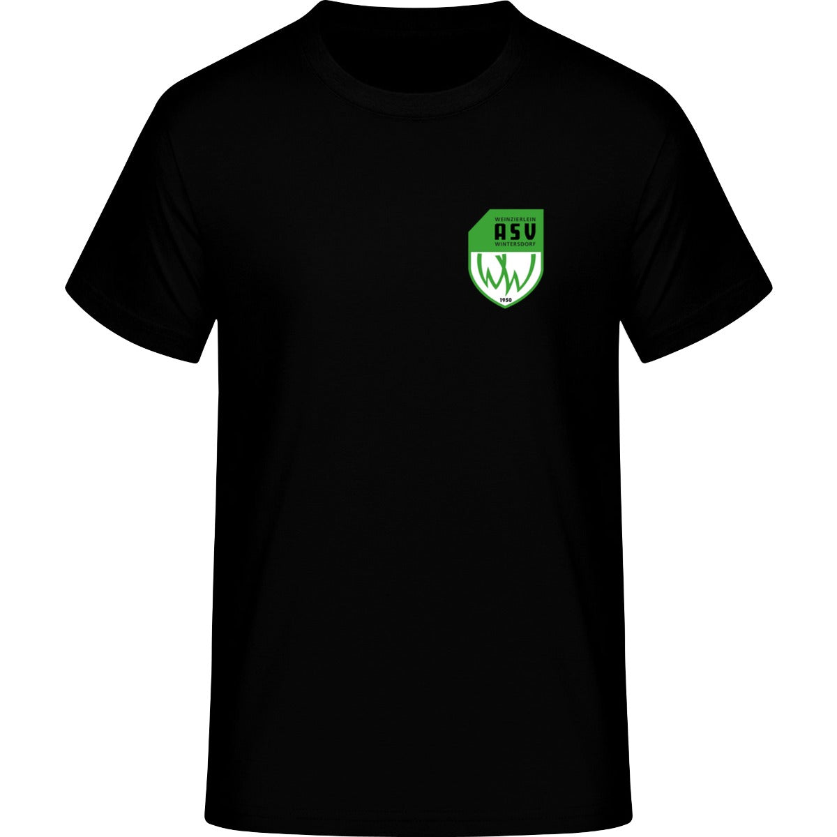 Generic Herren T-Shirt DS001 – ASV-Wappen herzseitig Black Vorderseite