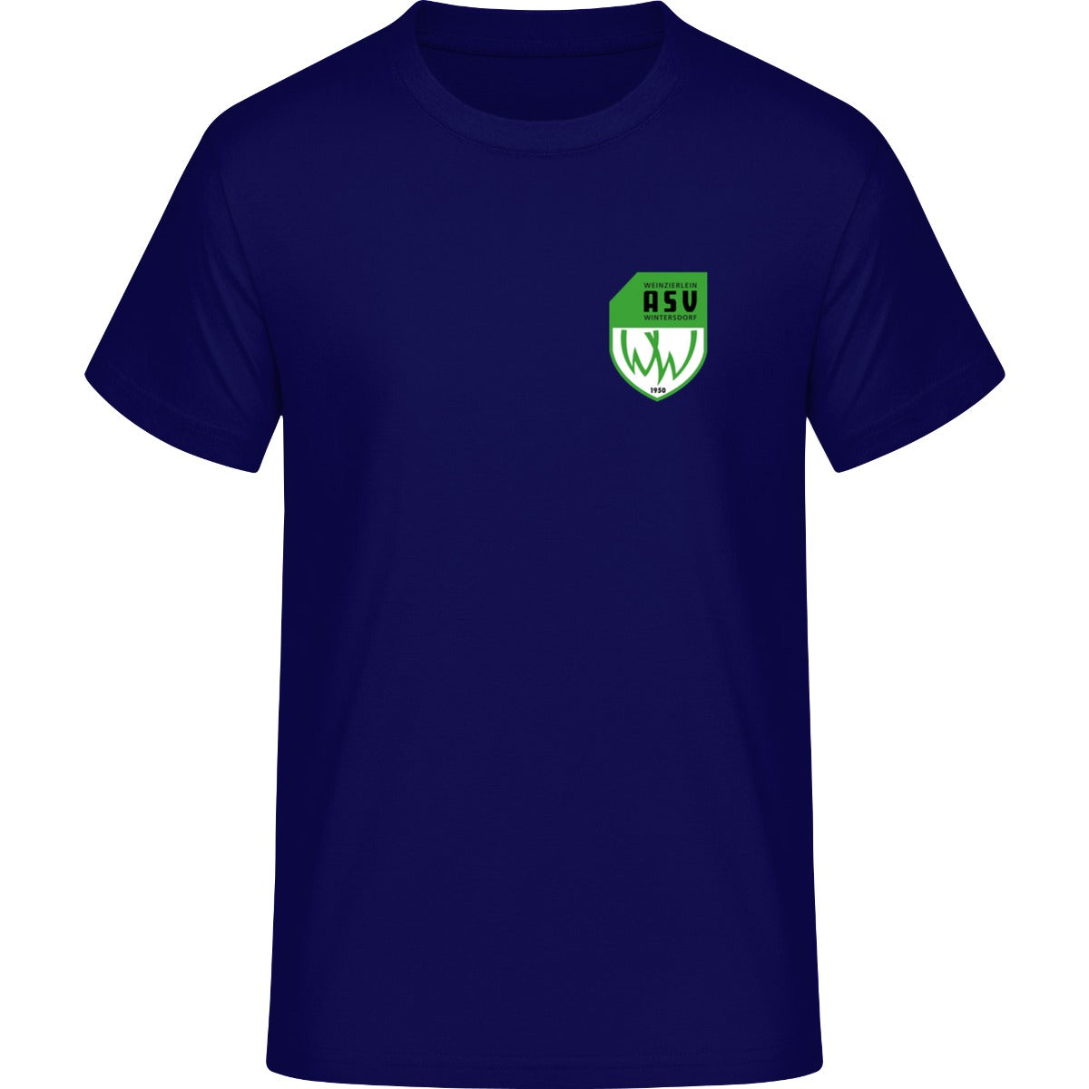 Generic Herren T-Shirt DS001 – ASV-Wappen herzseitig Navy Vorderseite