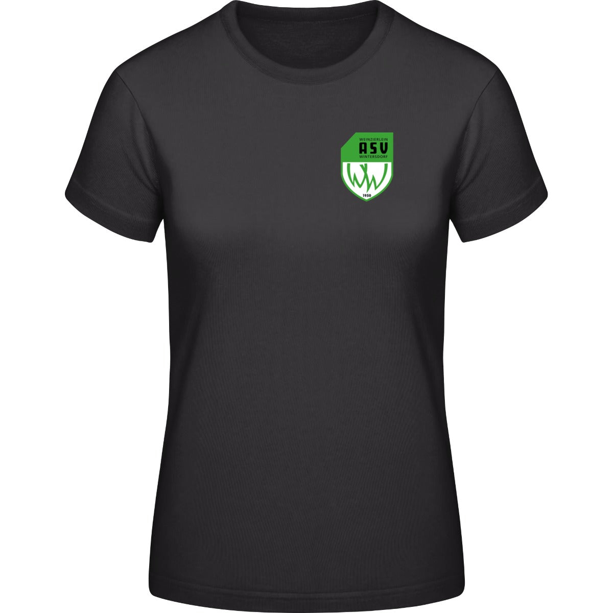 Generic Damen T-Shirt DS001W – ASV-Wappen herzseitig Black Vorderseite