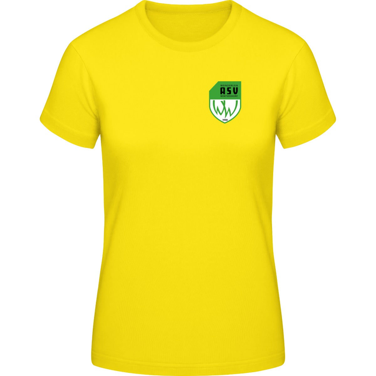 Generic Damen T-Shirt DS001W – ASV-Wappen herzseitig Gelb Vorderseite