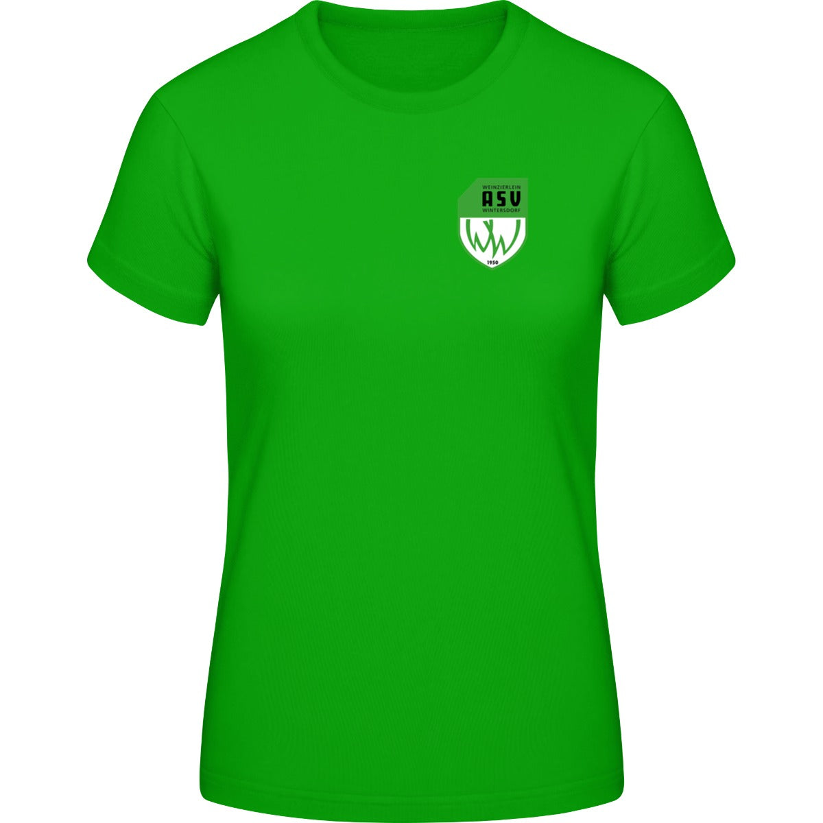 Generic Damen T-Shirt DS001W – ASV-Wappen herzseitig Grün Vorderseite