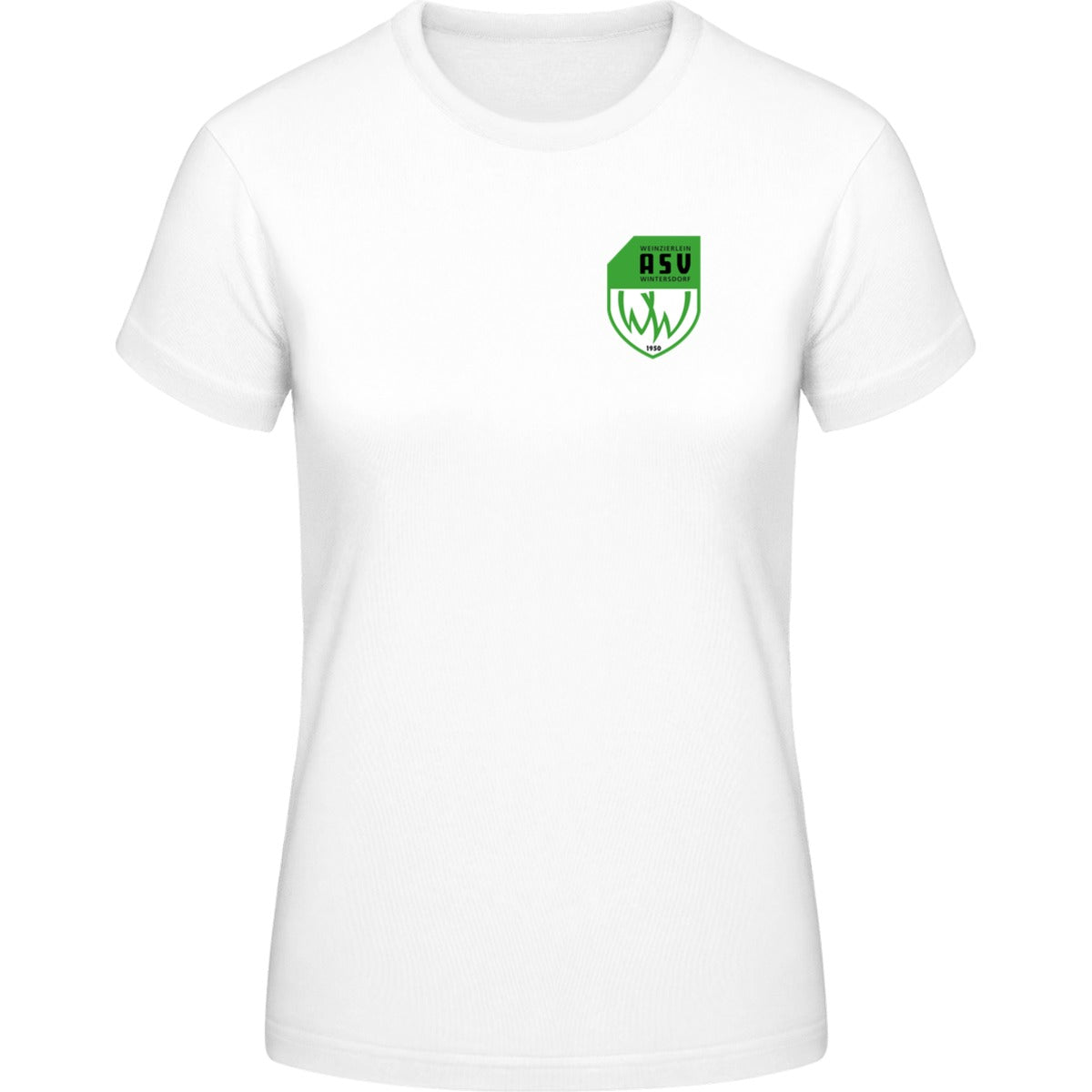 Generic Damen T-Shirt DS001W – ASV-Wappen herzseitig Weiß Vorderseite