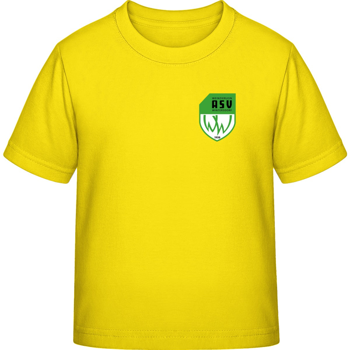 Generic Kinder T-Shirt DS001K – ASV-Wappen herzseitig Gelb Vorderseite