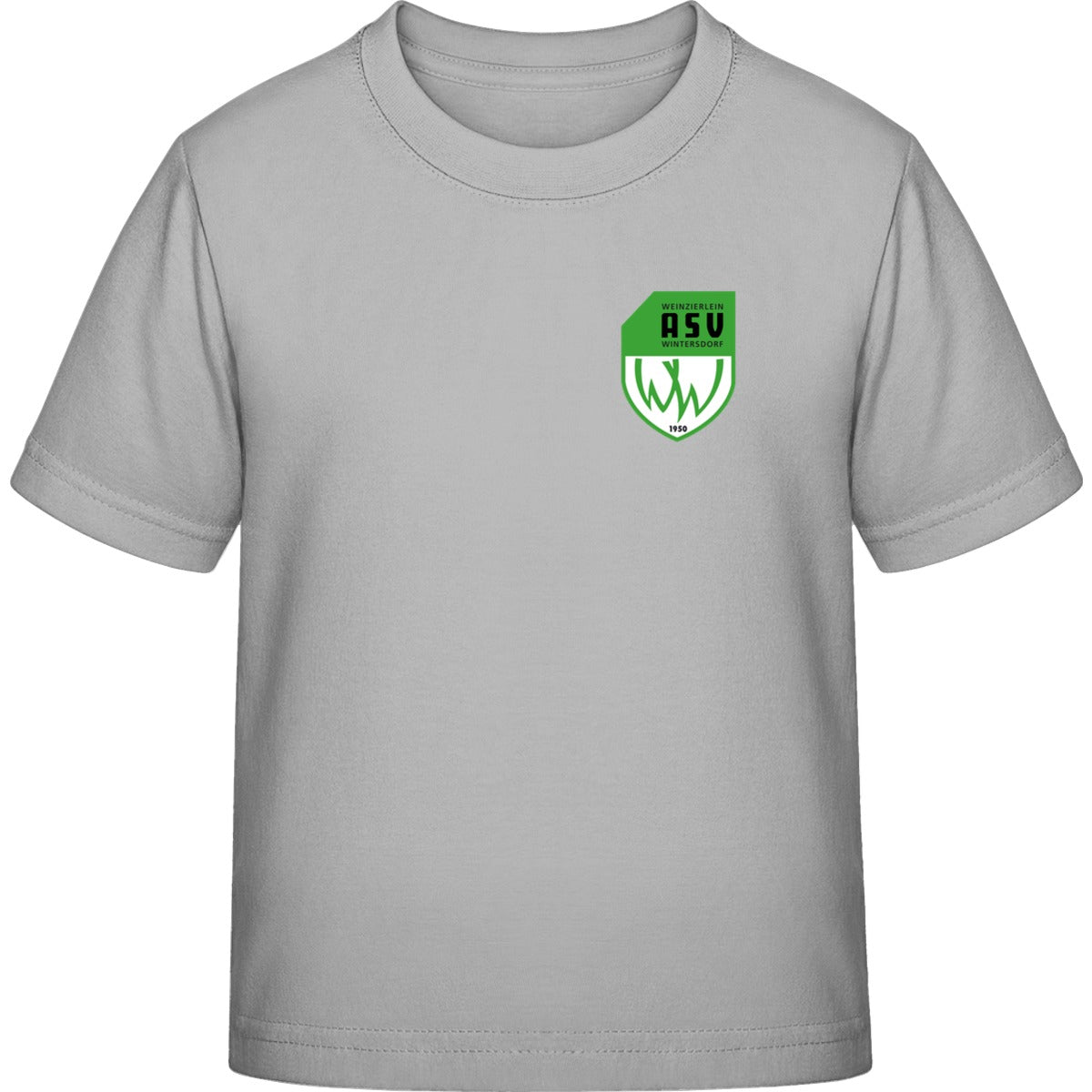 Generic Kinder T-Shirt DS001K – ASV-Wappen herzseitig Grau Vorderseite