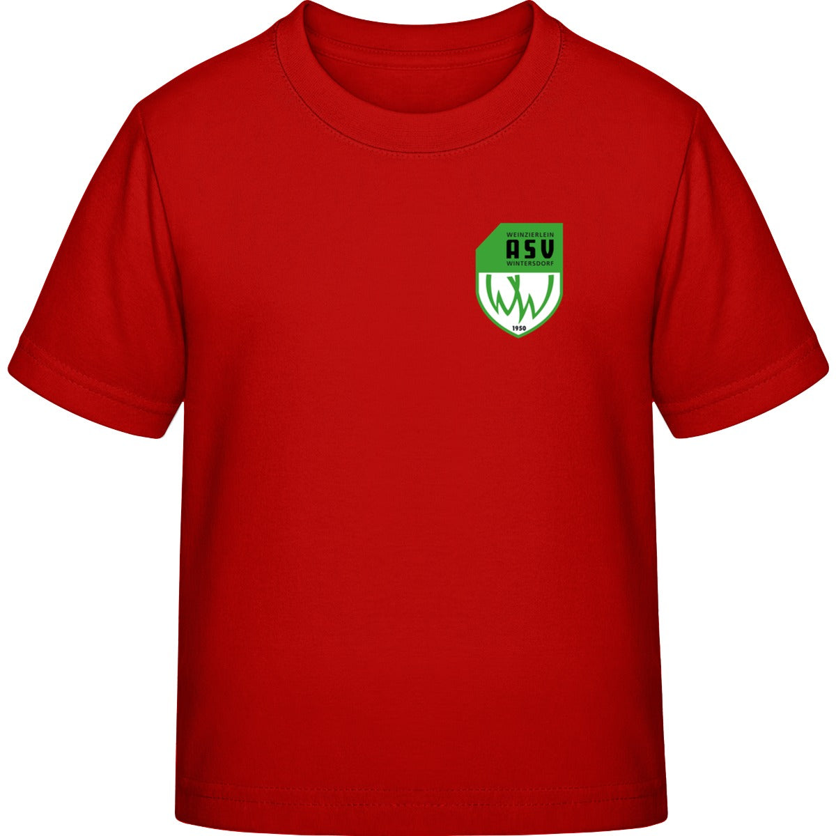 Generic Kinder T-Shirt DS001K – ASV-Wappen herzseitig Rot Vorderseite