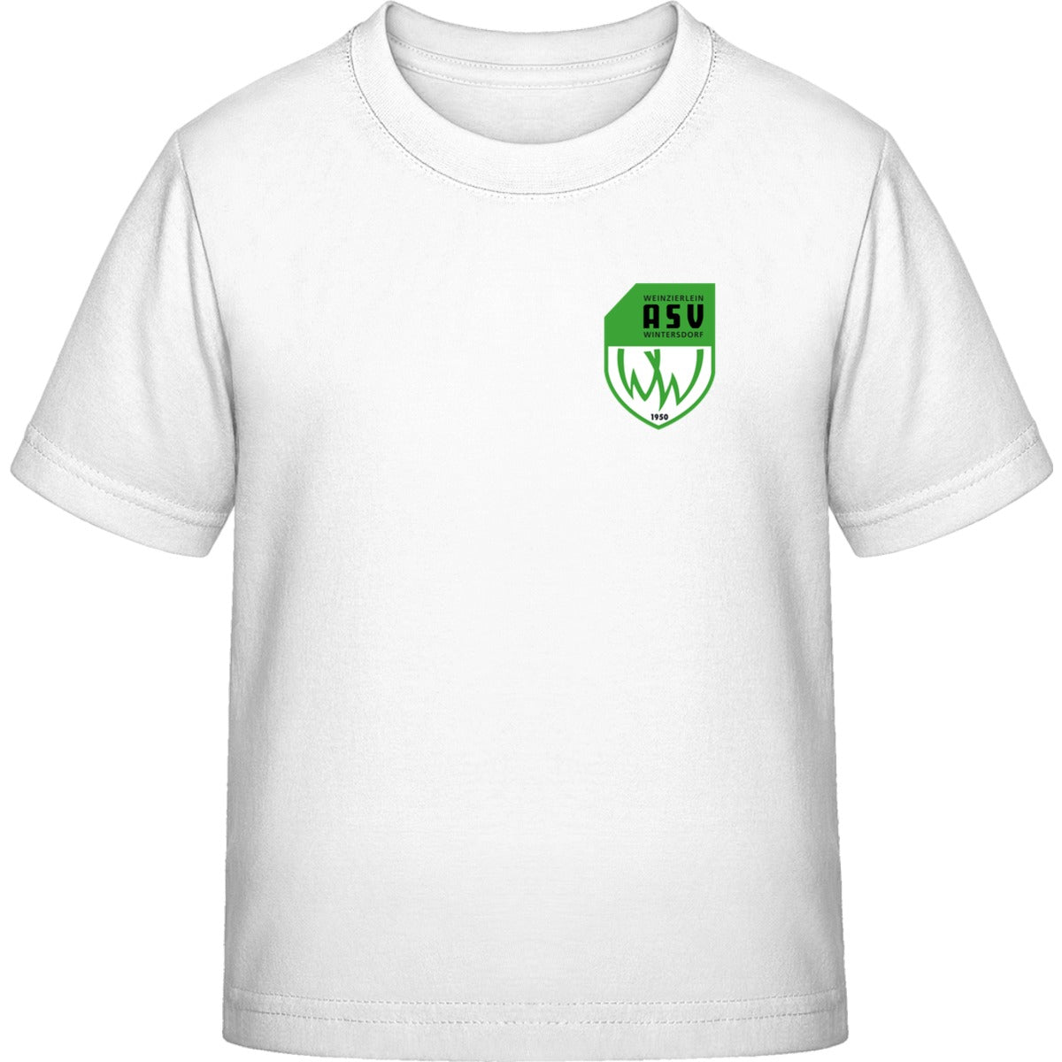 Generic Kinder T-Shirt DS001K – ASV-Wappen herzseitig Weiß Vorderseite