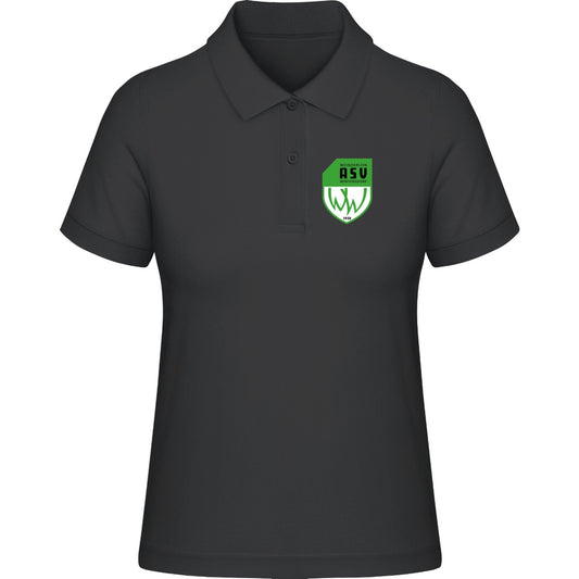 Damen Poloshirt Stella Elliser STPW333 – ASV-Wappen herzseitig Black Vorderseite