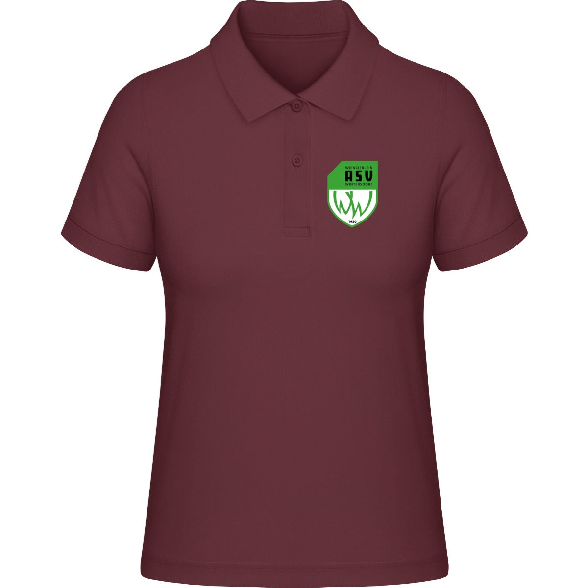 Damen Poloshirt Stella Elliser STPW333 – ASV-Wappen herzseitig Burgundy Vorderseite