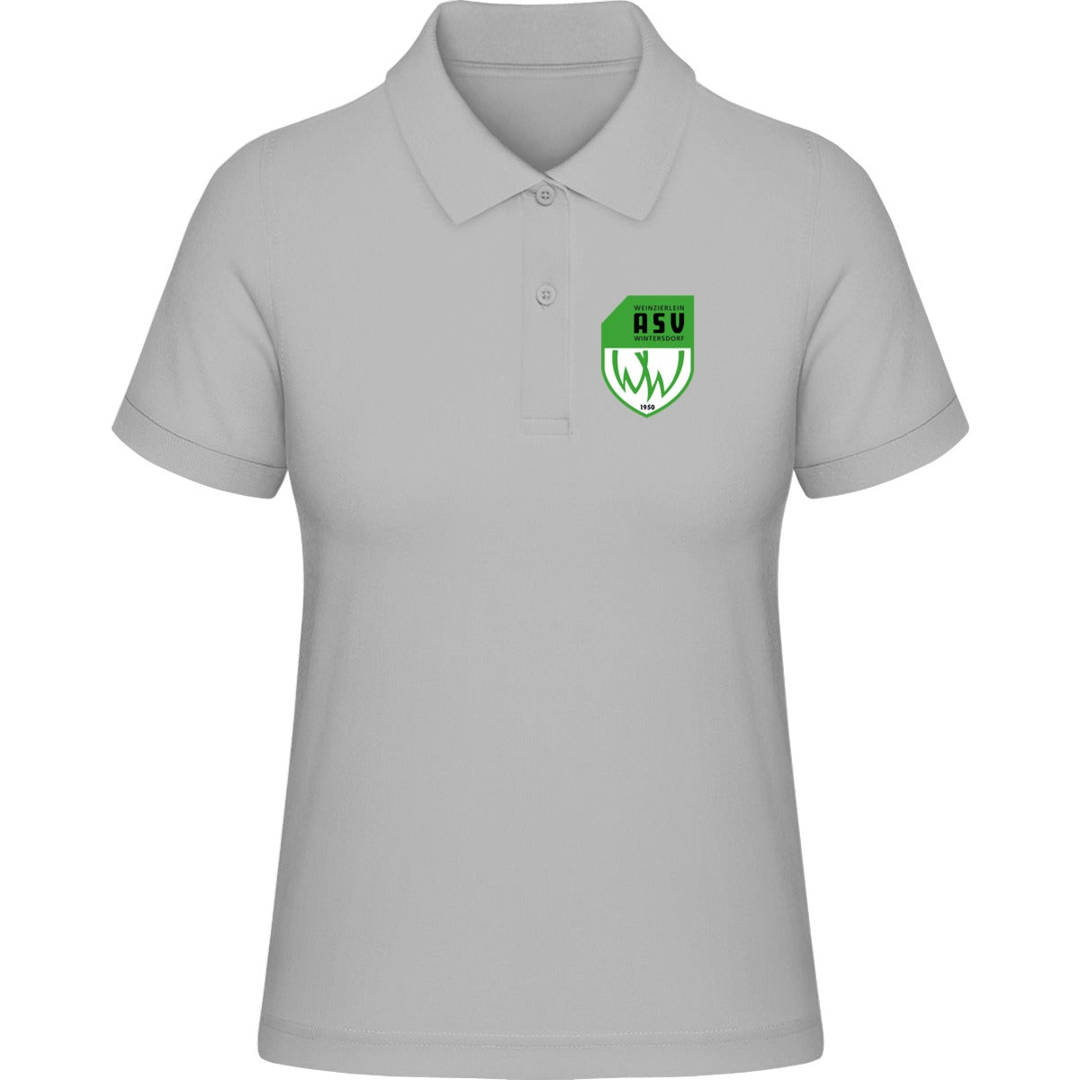 Damen Poloshirt Stella Elliser STPW333 – ASV-Wappen herzseitig Heather Grey Vorderseite
