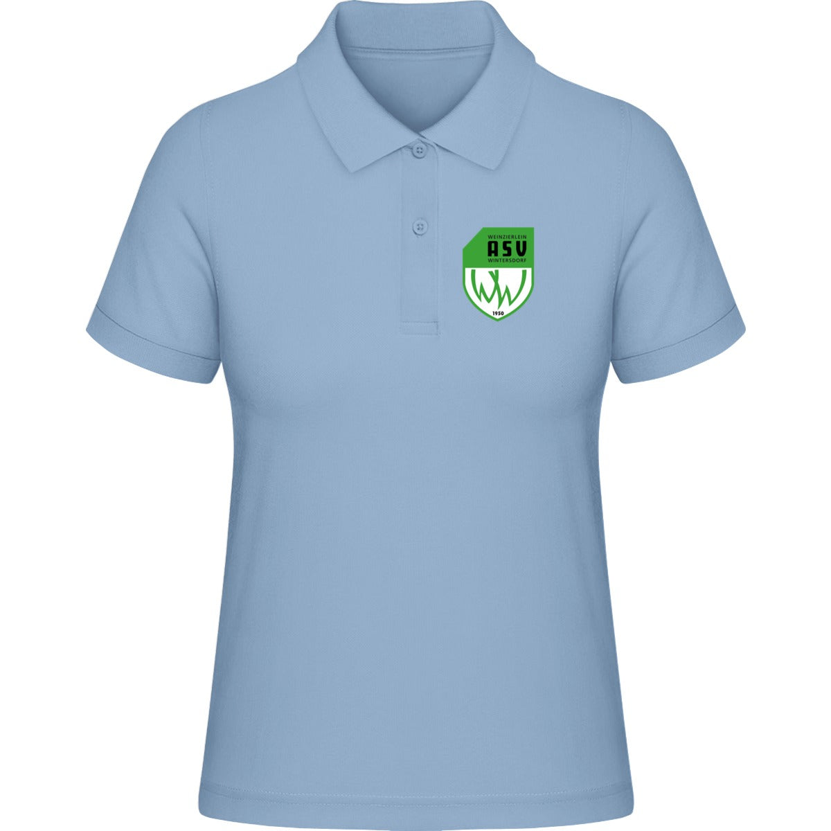 Damen Poloshirt Stella Elliser STPW333 – ASV-Wappen herzseitig Sky Blue Vorderseite