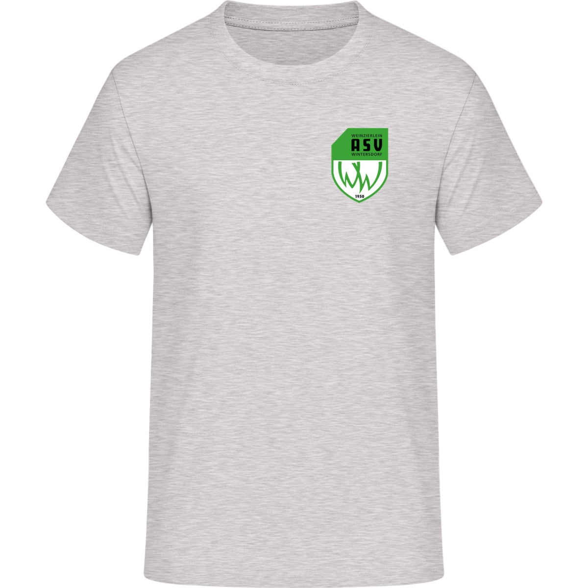 Iconic Unisex T-Shirt Creator 2.0 STTU169 – ASV-Wappen herzseitig Cool Heather Grey Vorderseite