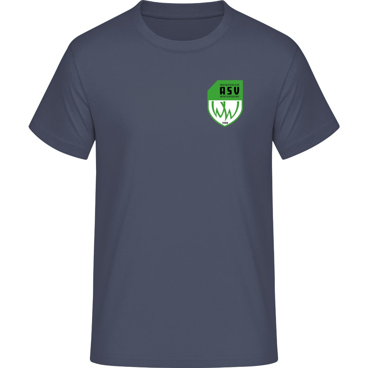 Iconic Unisex T-Shirt Creator 2.0 STTU169 – ASV-Wappen herzseitig Dark Heather Blue Vorderseite