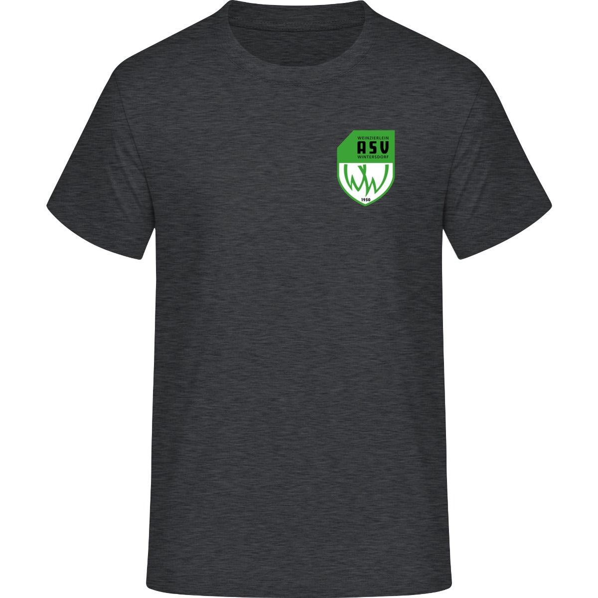 Iconic Unisex T-Shirt Creator 2.0 STTU169 – ASV-Wappen herzseitig Dark Heather Grey Vorderseite