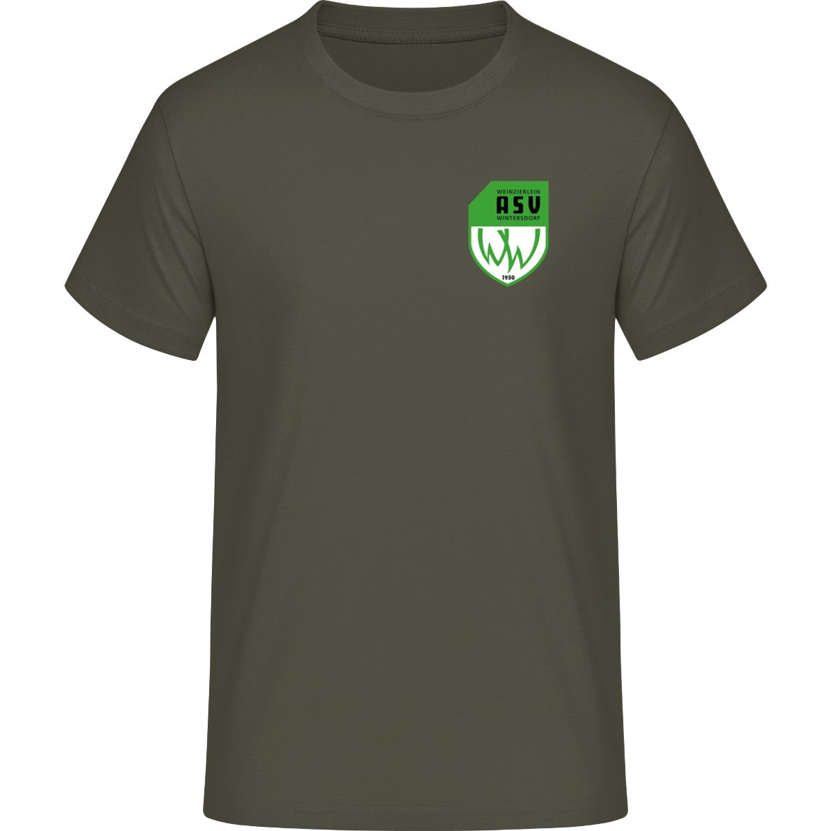 Iconic Unisex T-Shirt Creator 2.0 STTU169 – ASV-Wappen herzseitig Khaki Vorderseite