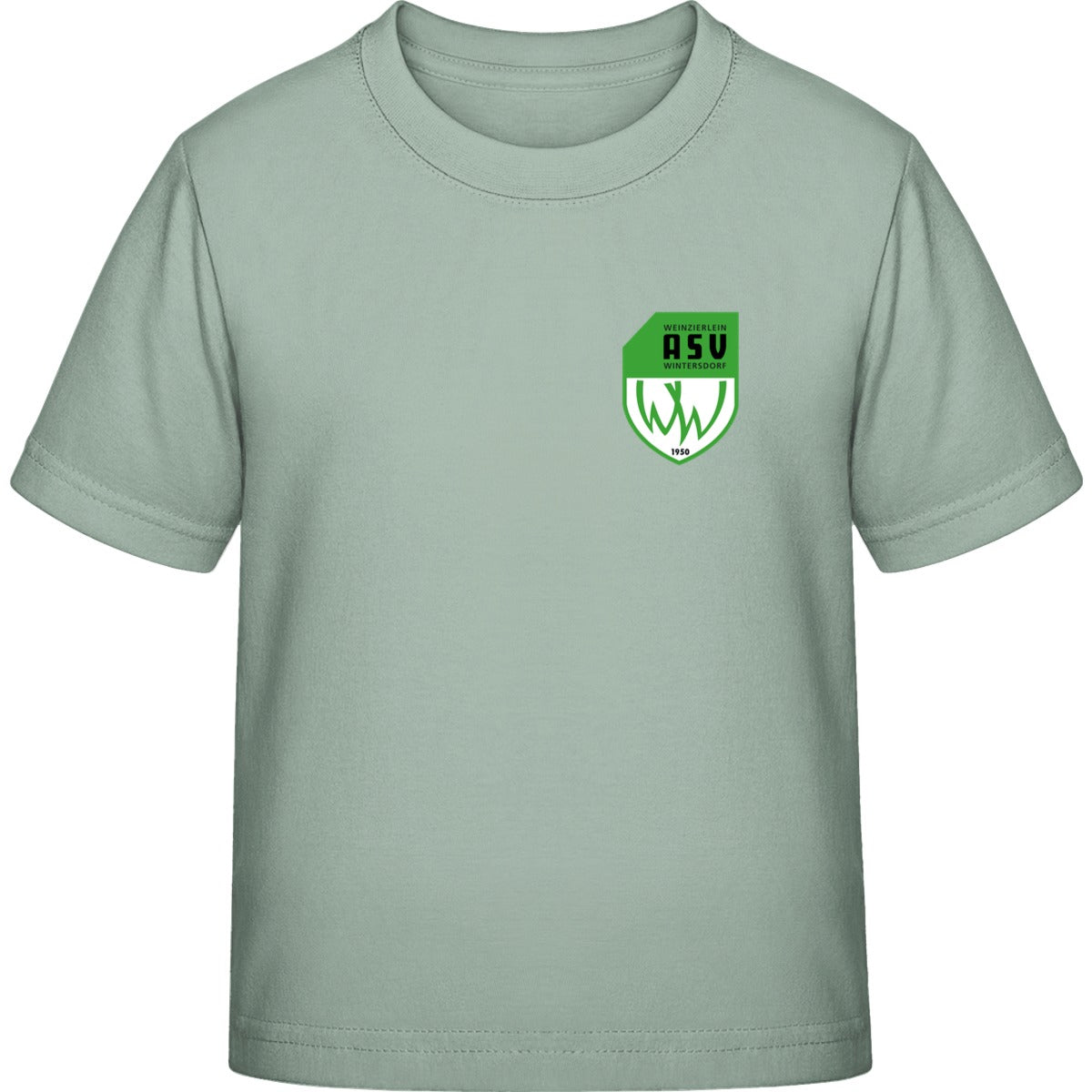 Iconic Kinder T-Shirt Mini Creator 2.0 STTK184 – ASV-Wappen herzseitig Aloe Vorderseite