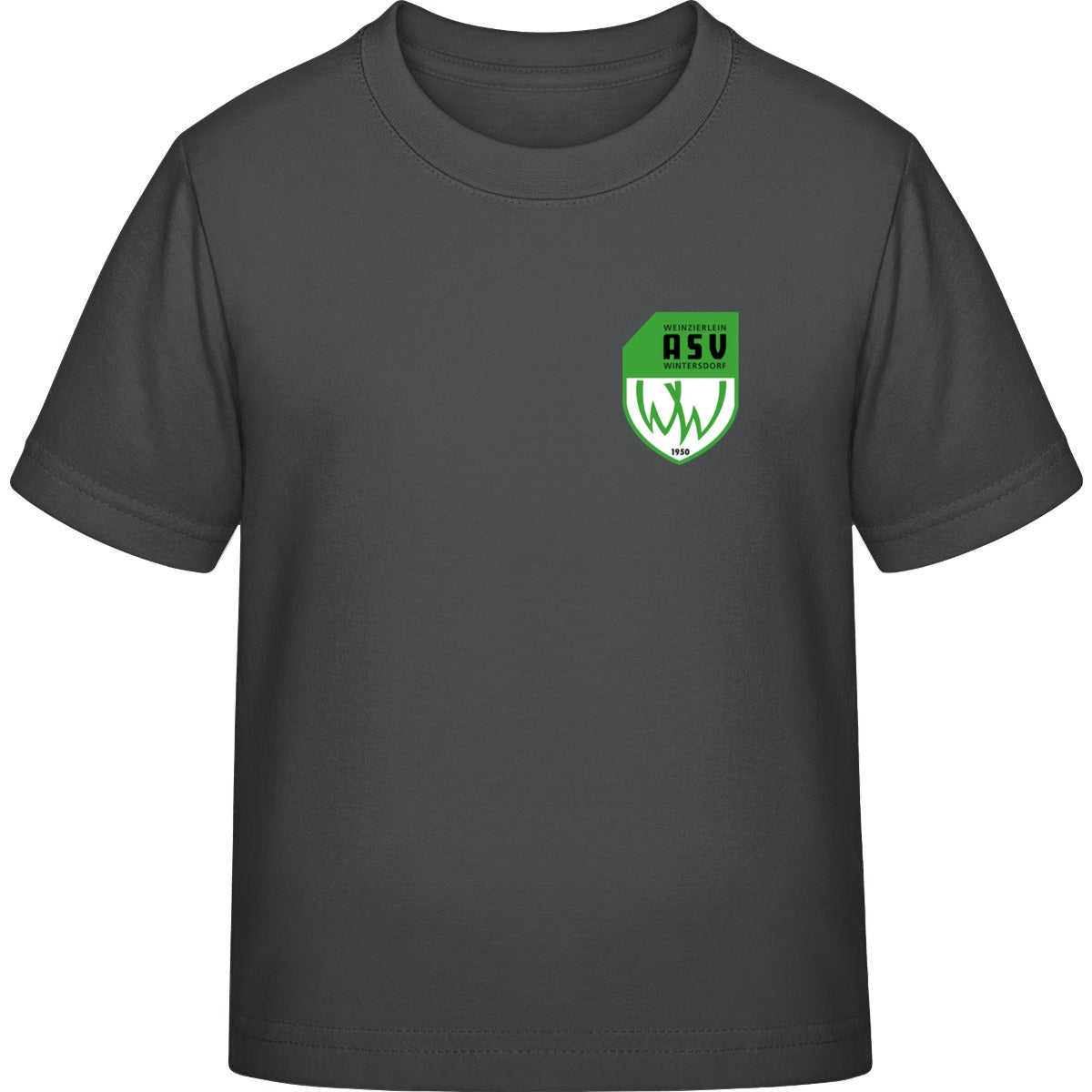 Iconic Kinder T-Shirt Mini Creator 2.0 STTK184 – ASV-Wappen herzseitig Anthracite Vorderseite