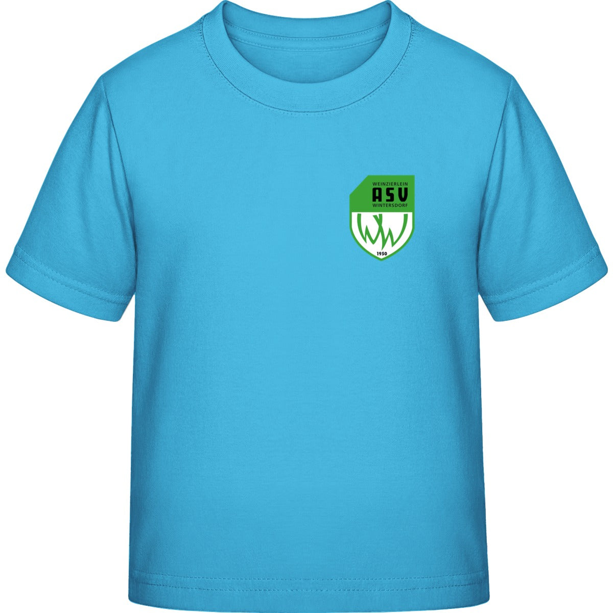 Iconic Kinder T-Shirt Mini Creator 2.0 STTK184 – ASV-Wappen herzseitig Aqua Blue Vorderseite
