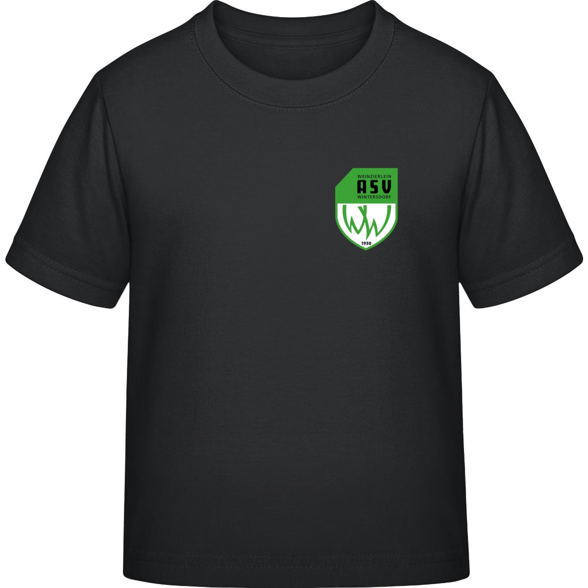 Iconic Kinder T-Shirt Mini Creator 2.0 STTK184 – ASV-Wappen herzseitig Black Vorderseite