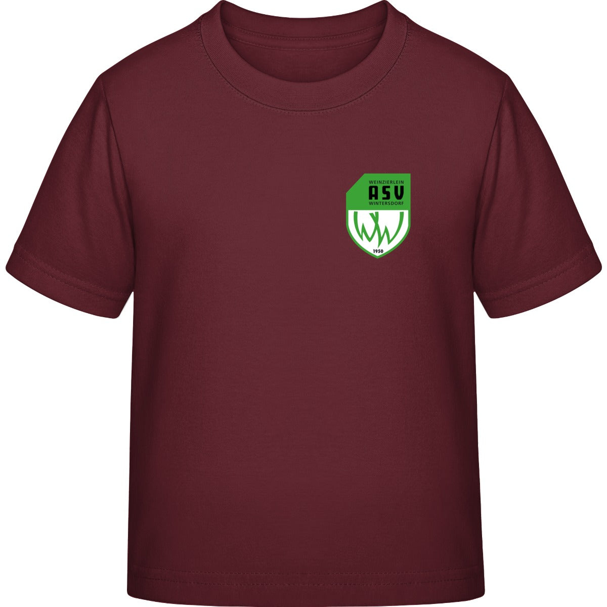 Iconic Kinder T-Shirt Mini Creator 2.0 STTK184 – ASV-Wappen herzseitig Burgundy Vorderseite