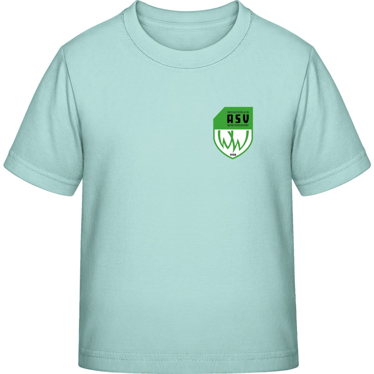 Iconic Kinder T-Shirt Mini Creator 2.0 STTK184 – ASV-Wappen herzseitig Caribbean Blue Vorderseite