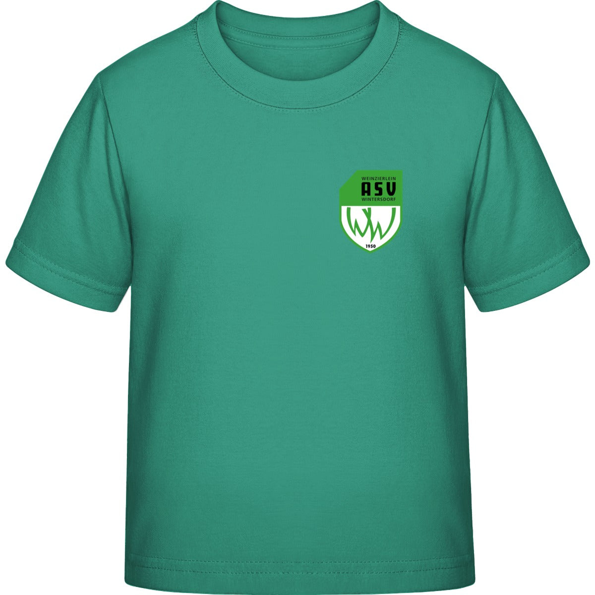 Iconic Kinder T-Shirt Mini Creator 2.0 STTK184 – ASV-Wappen herzseitig Go Green Vorderseite