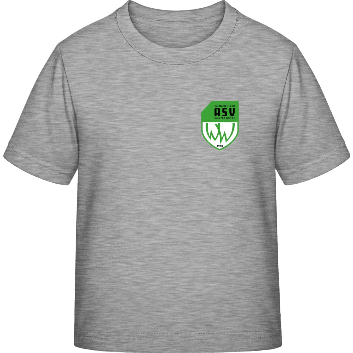 Iconic Kinder T-Shirt Mini Creator 2.0 STTK184 – ASV-Wappen herzseitig Heather Grey Vorderseite