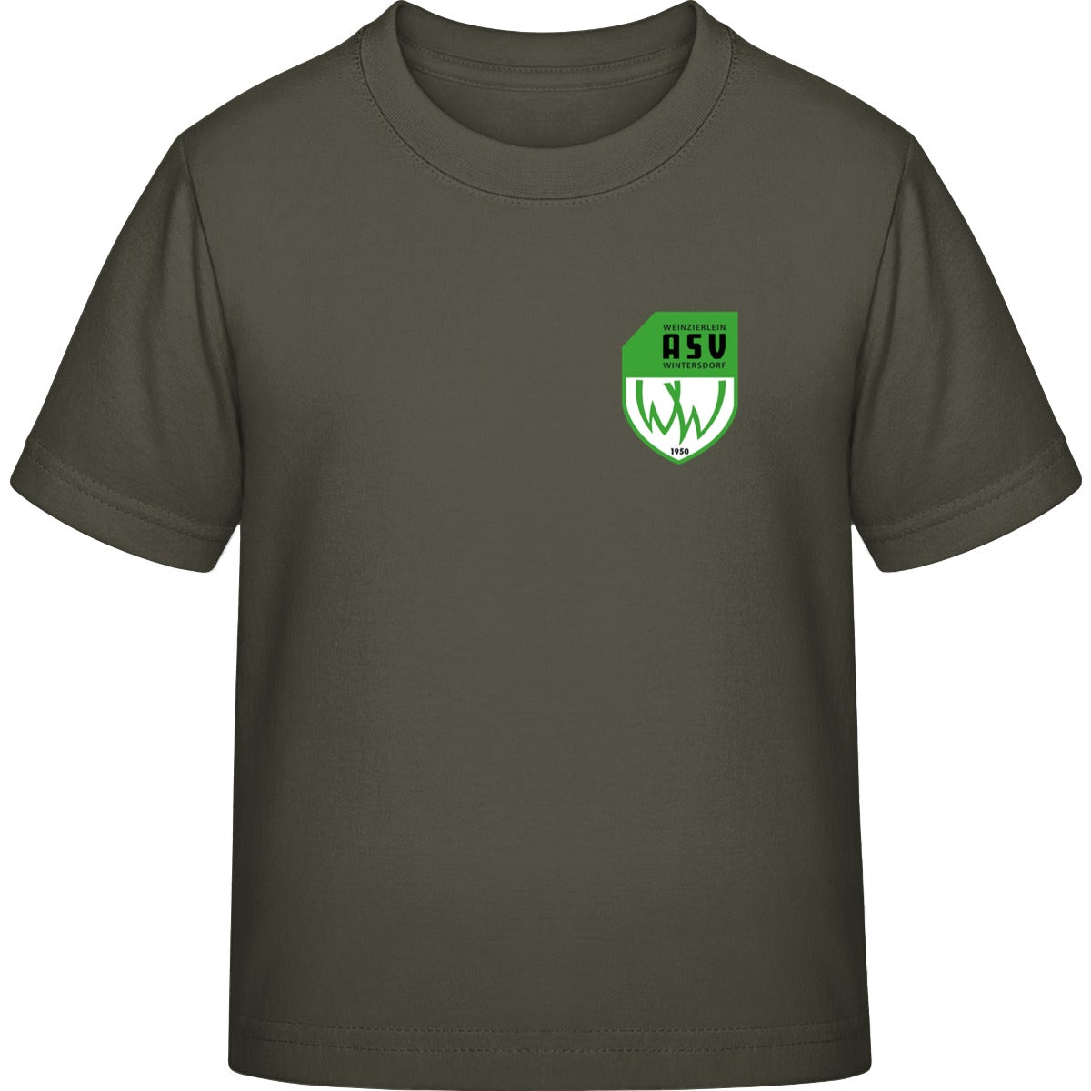 Iconic Kinder T-Shirt Mini Creator 2.0 STTK184 – ASV-Wappen herzseitig Khaki Vorderseite