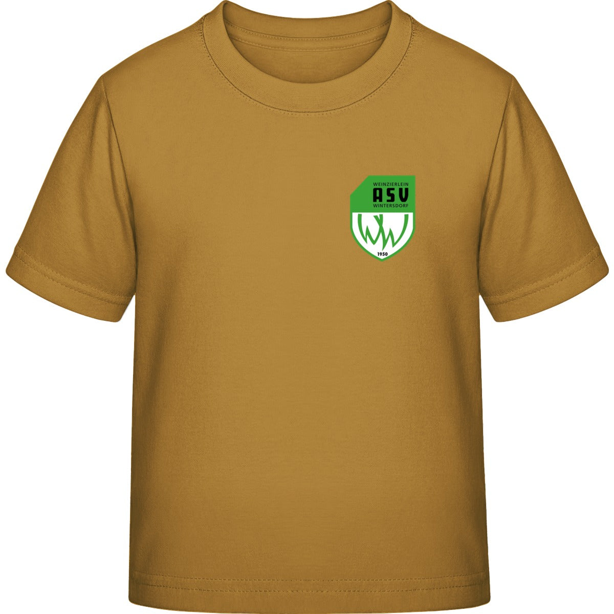 Iconic Kinder T-Shirt Mini Creator 2.0 STTK184 – ASV-Wappen herzseitig Ochre Vorderseite