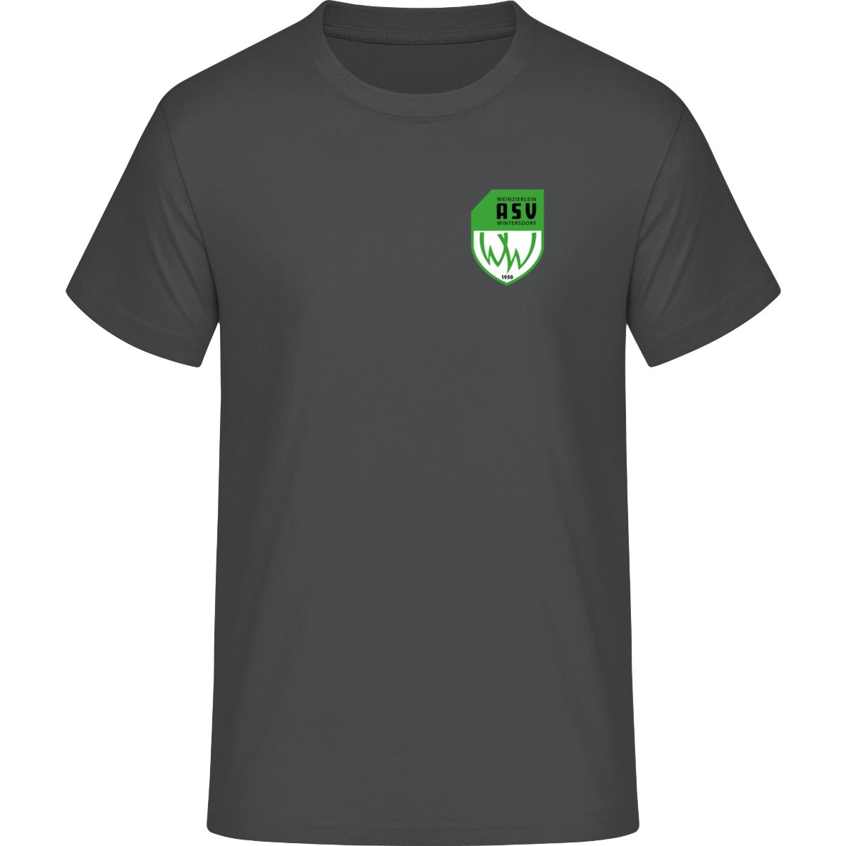Schweres Unisex T-Shirt Sparker 2.0 STTU171 – ASV-Wappen herzseitig Anthracite Vorderseite