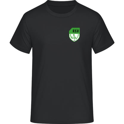 Schweres Unisex T-Shirt Sparker 2.0 STTU171 – ASV-Wappen herzseitig Black Vorderseite