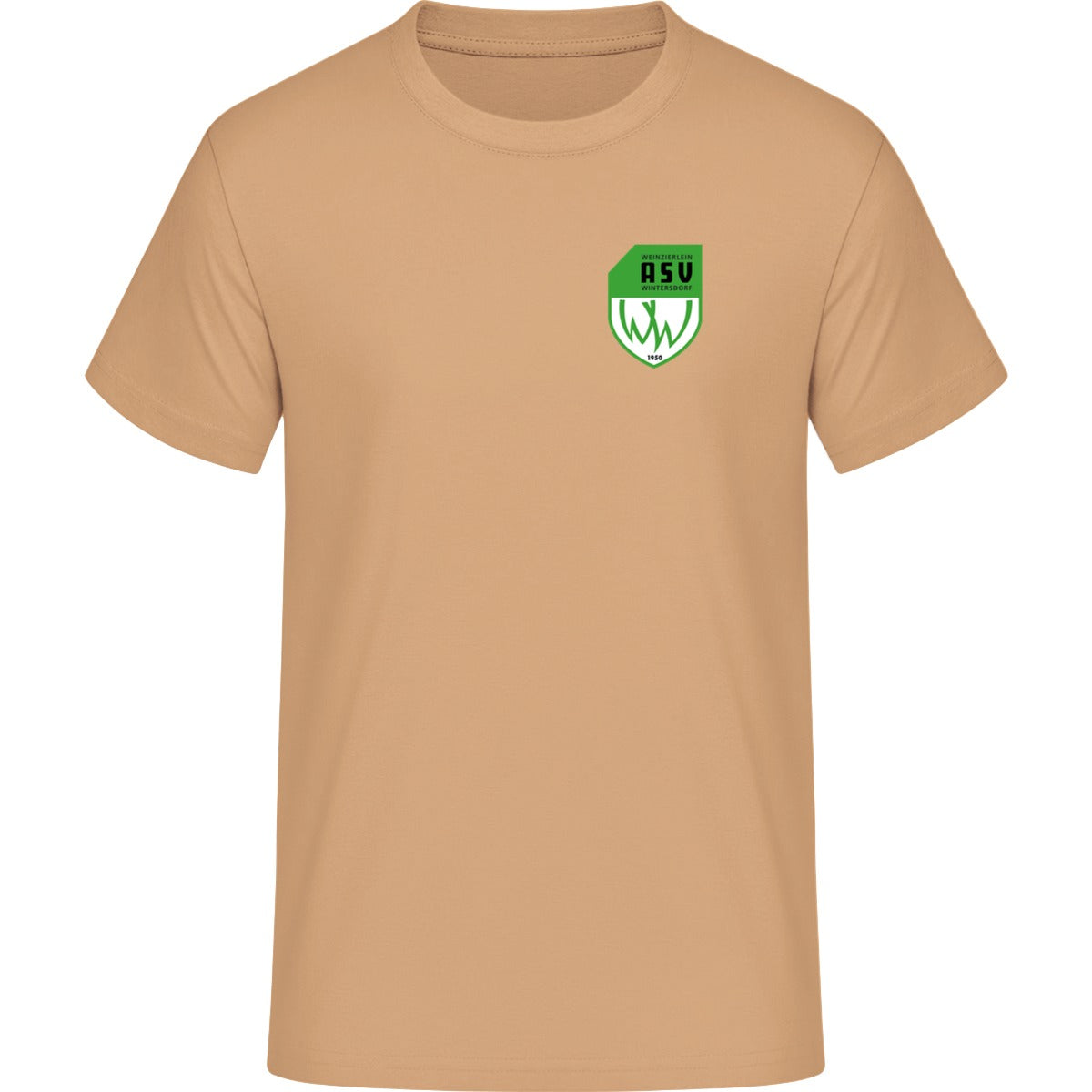 Schweres Unisex T-Shirt Sparker 2.0 STTU171 – ASV-Wappen herzseitig Latte Vorderseite