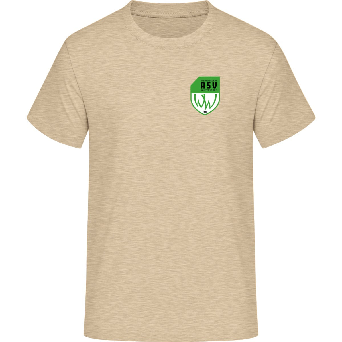 Schweres Unisex T-Shirt Sparker 2.0 STTU171 – ASV-Wappen herzseitig Natural Vorderseite