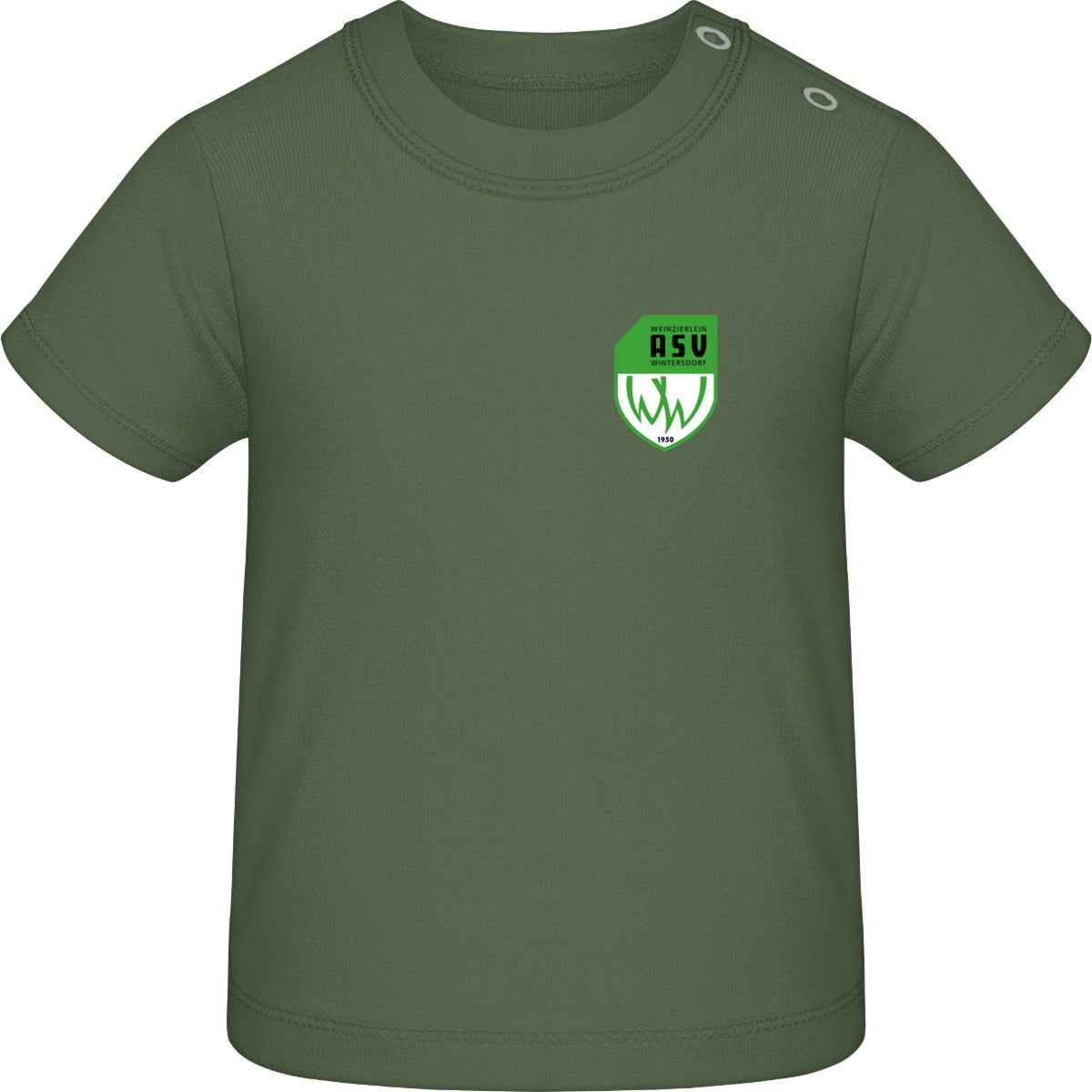 Baby T-Shirt BZ02 – ASV-Wappen herzseitig Camouflage Green Vorderseite