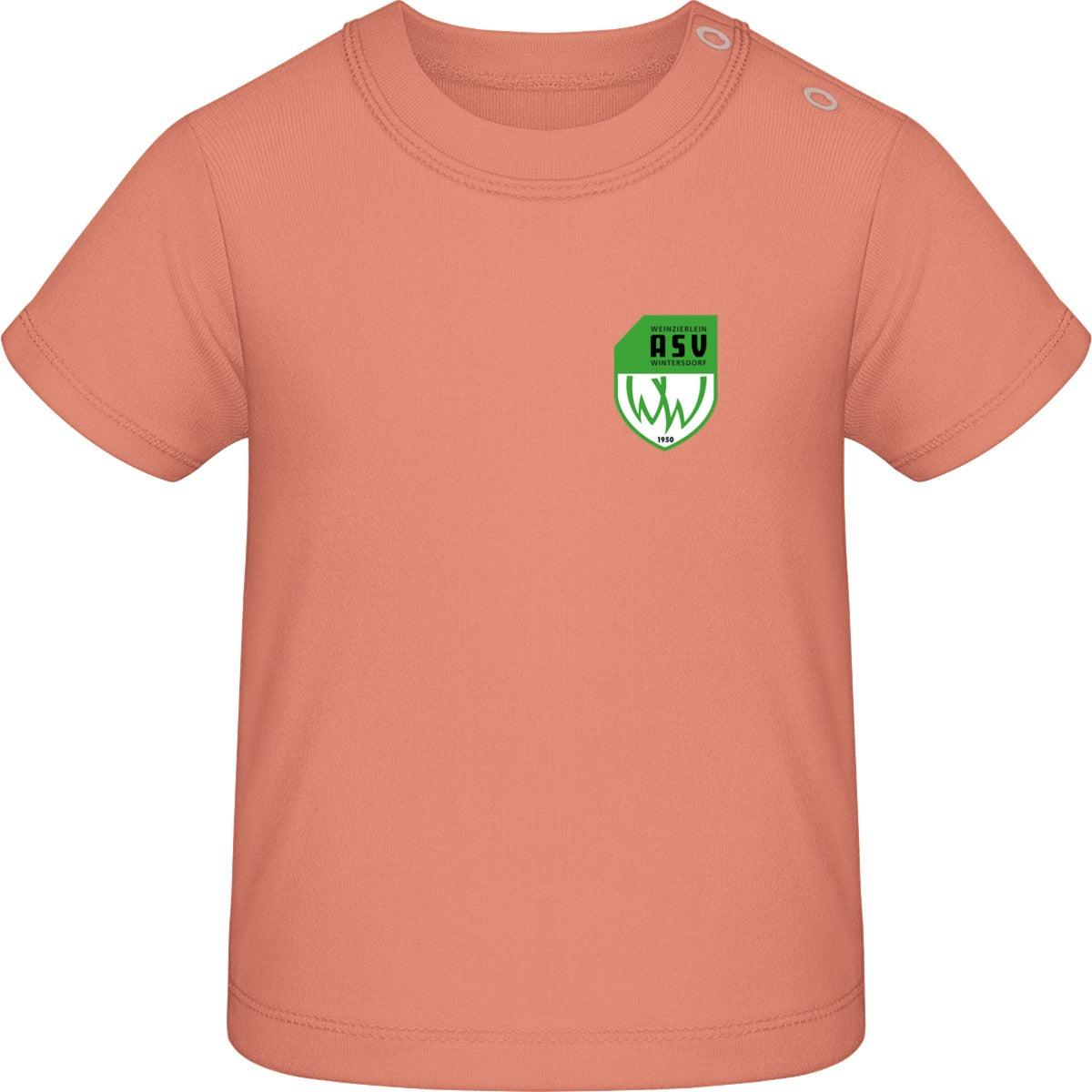 Baby T-Shirt BZ02 – ASV-Wappen herzseitig Dusty Rose Vorderseite