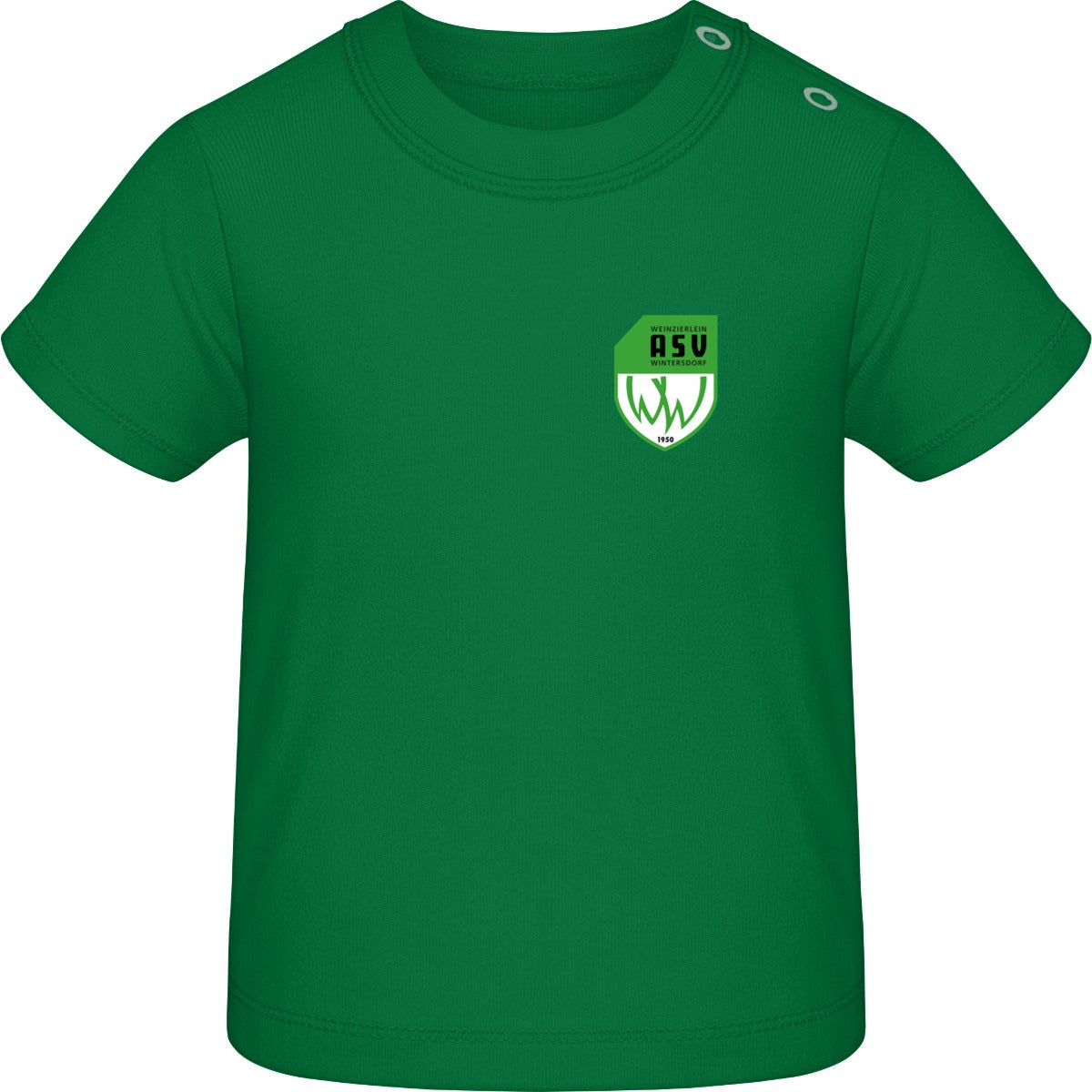 Baby T-Shirt BZ02 – ASV-Wappen herzseitig Kelly Green Vorderseite