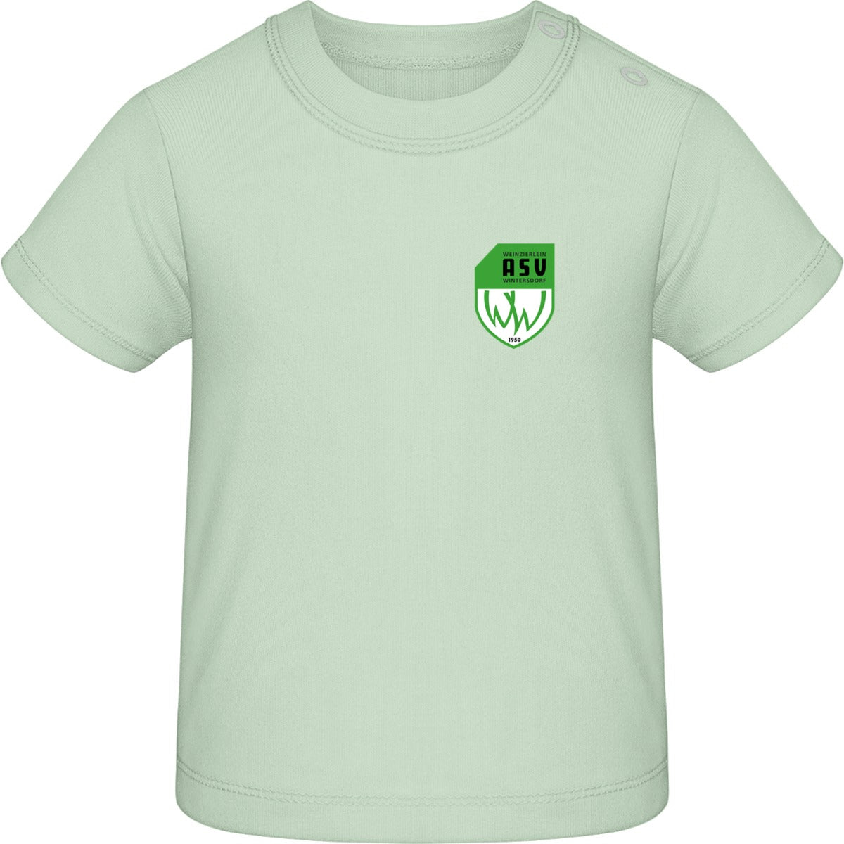 Baby T-Shirt BZ02 – ASV-Wappen herzseitig Mint Vorderseite