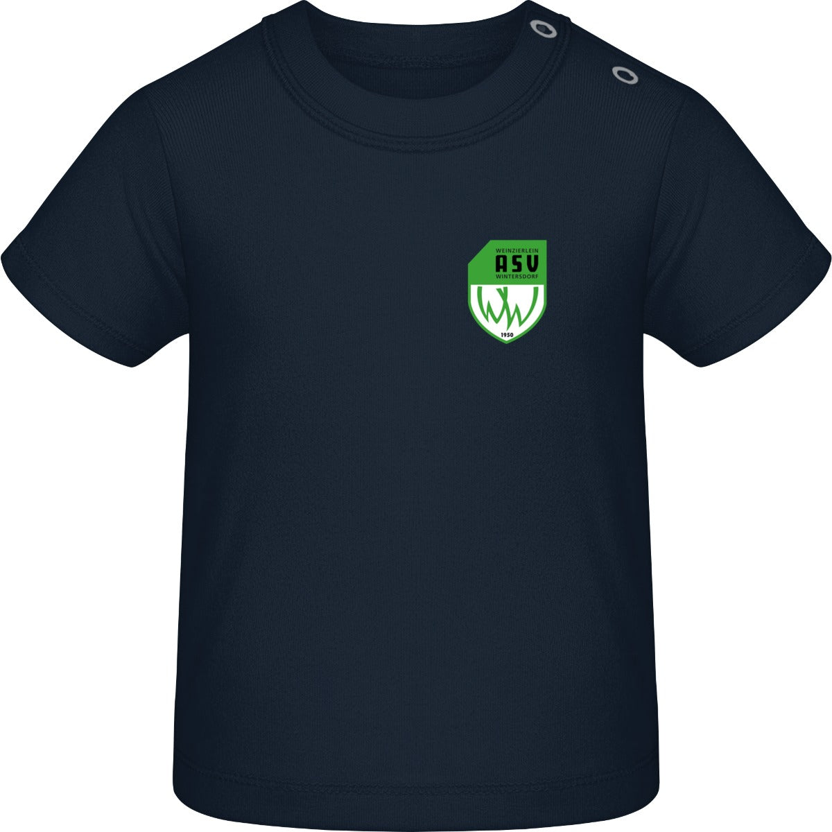 Baby T-Shirt BZ02 – ASV-Wappen herzseitig Nautical Navy Vorderseite
