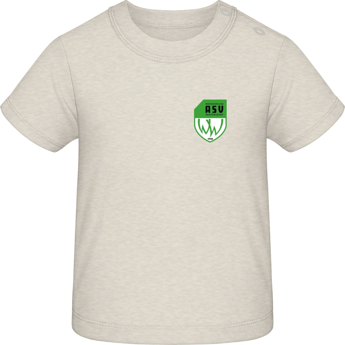 Baby T-Shirt BZ02 – ASV-Wappen herzseitig Organic Natural Vorderseite