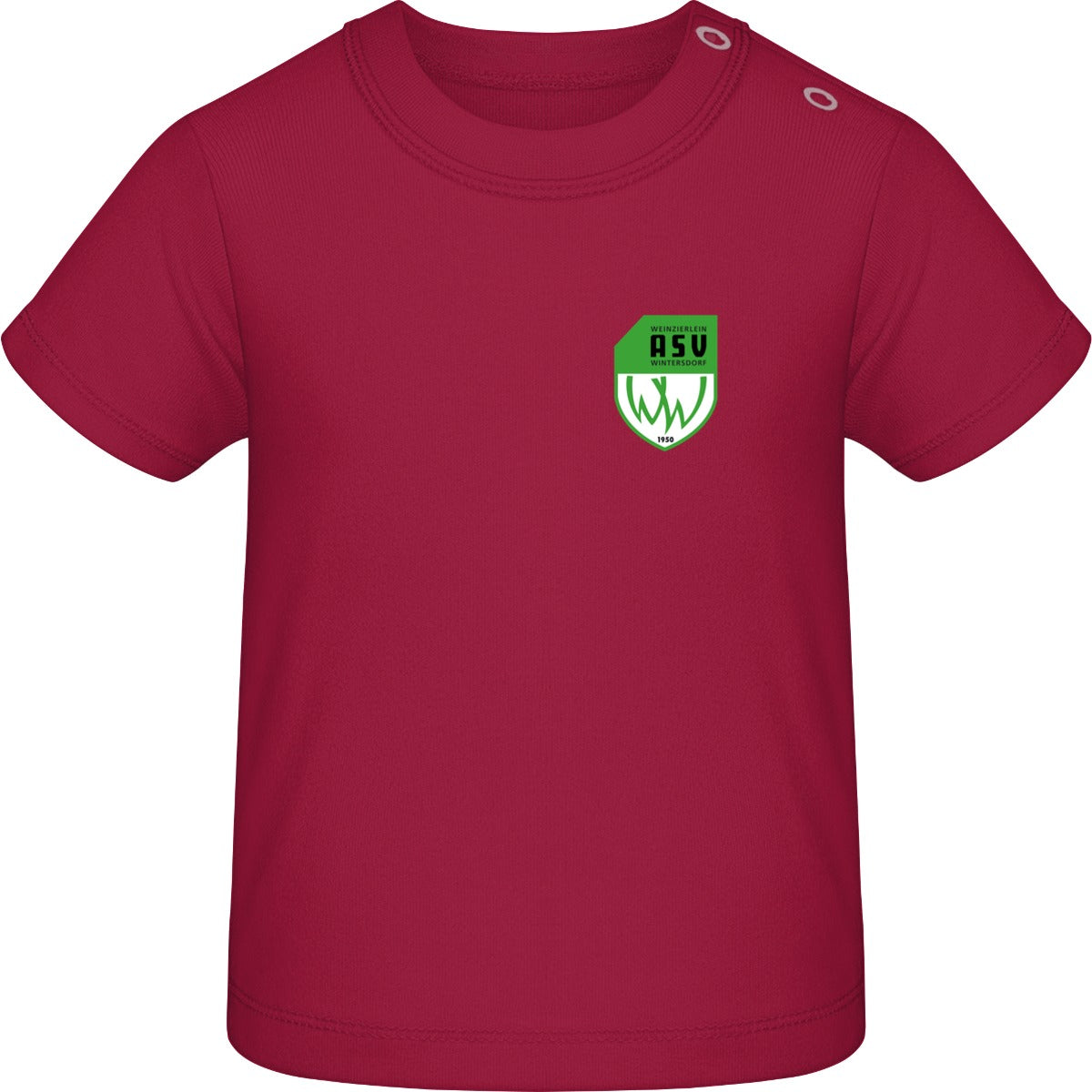 Baby T-Shirt BZ02 – ASV-Wappen herzseitig Red Vorderseite