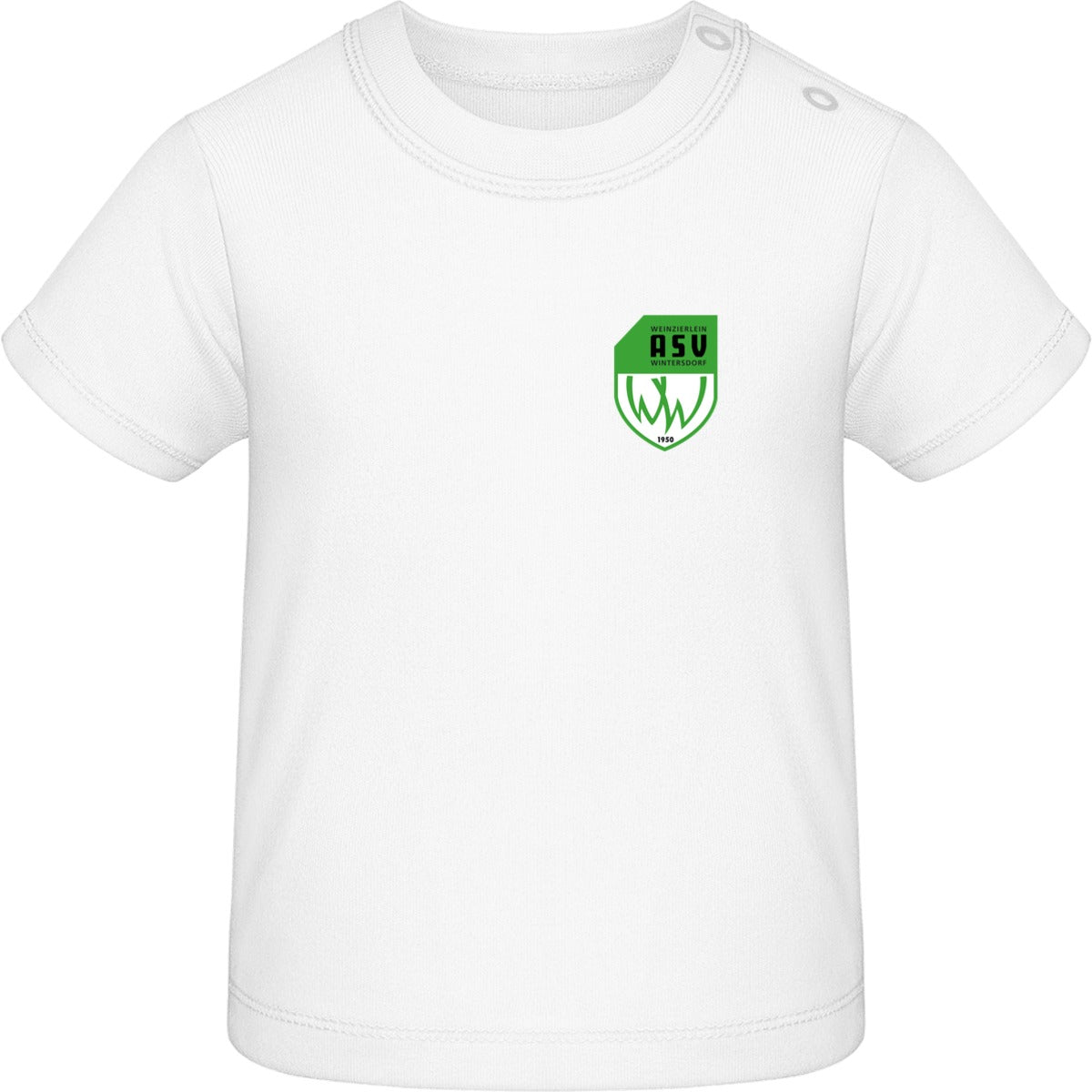 Baby T-Shirt BZ02 – ASV-Wappen herzseitig White Vorderseite