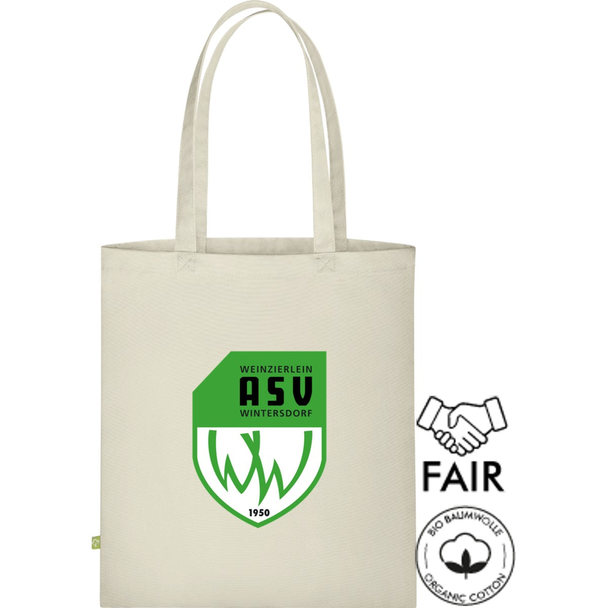 Stofftasche Fairtrade XT600N – ASV-Wappen mittig groß Natural Vorderseite
