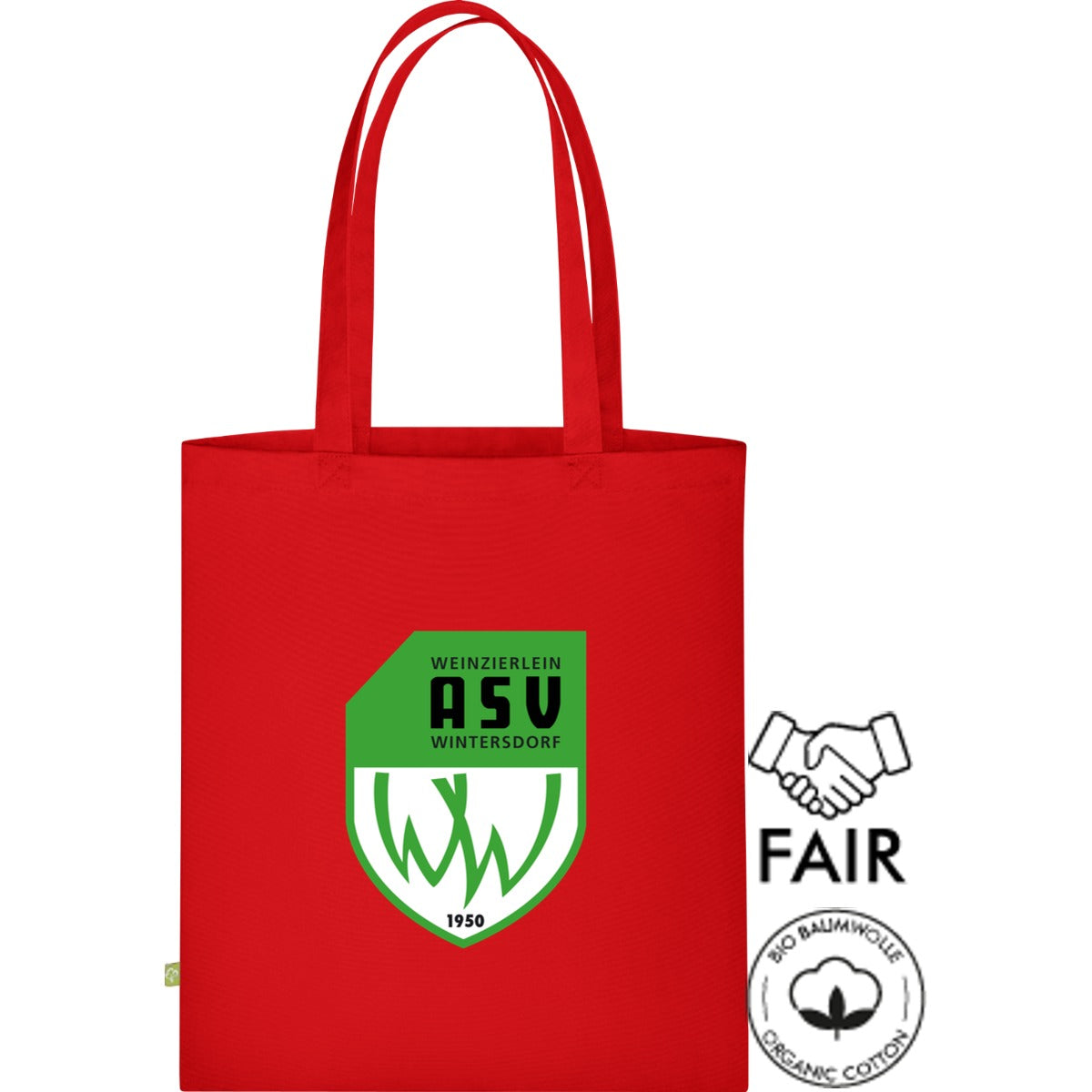 Stofftasche Fairtrade XT600N – ASV-Wappen mittig groß Red Vorderseite