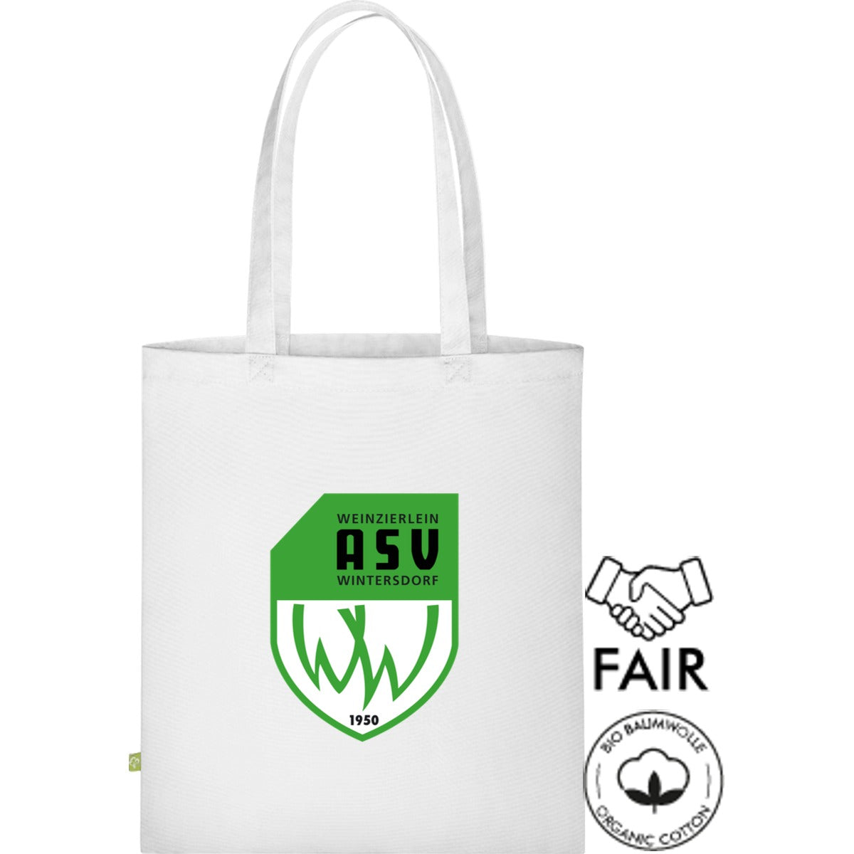 Stofftasche Fairtrade XT600N – ASV-Wappen mittig groß White Vorderseite