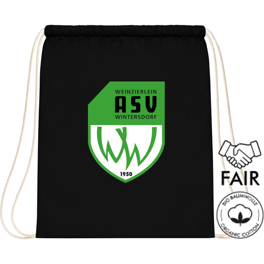 Turnbeutel Recycled Bio XT400 – ASV-Wappen mittig groß Black Vorderseite