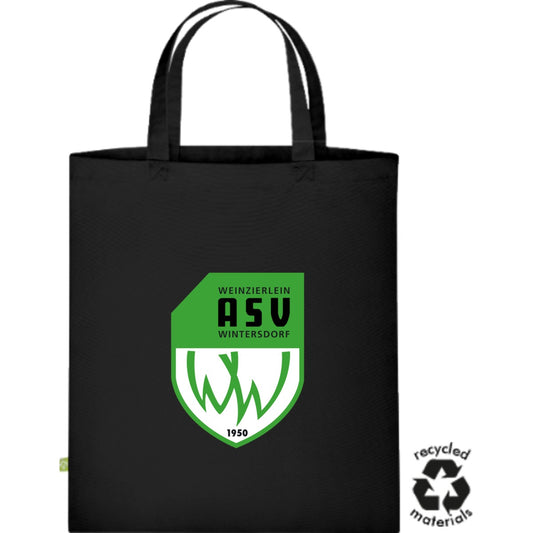 Henkeltasche aus recycelter Baumwolle XT550 – ASV-Wappen mittig groß Black Vorderseite