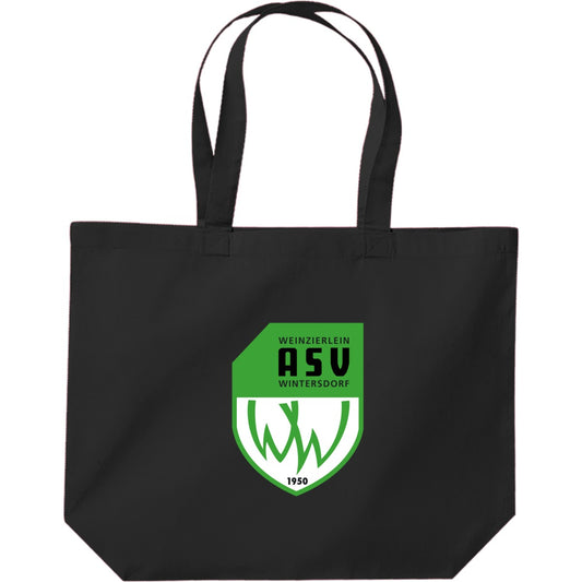Maxi Einkaufstasche WM125 – ASV-Wappen mittig groß Black Vorderseite