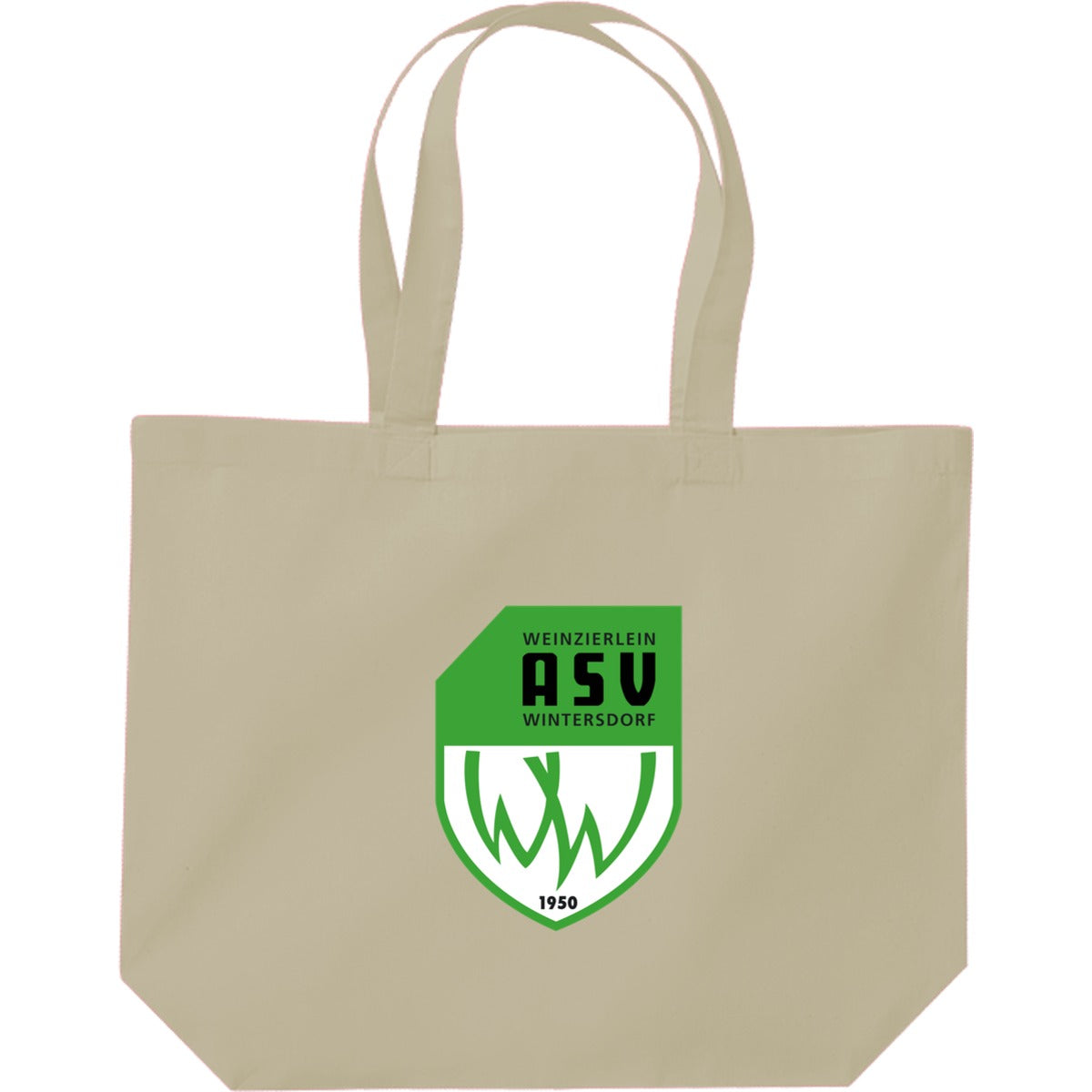 Maxi Einkaufstasche WM125 – ASV-Wappen mittig groß White Vorderseite