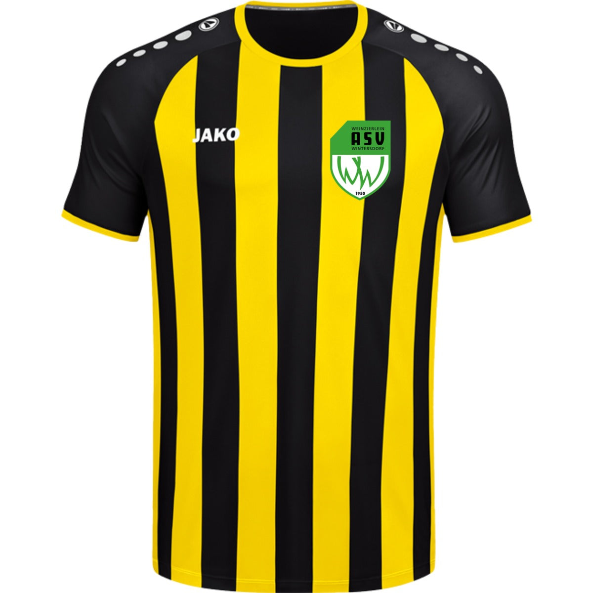 JAKO Trikot Inter Kurzarm 4215 – ASV-Wappen herzseitig Schwarz/Citro Vorderseite