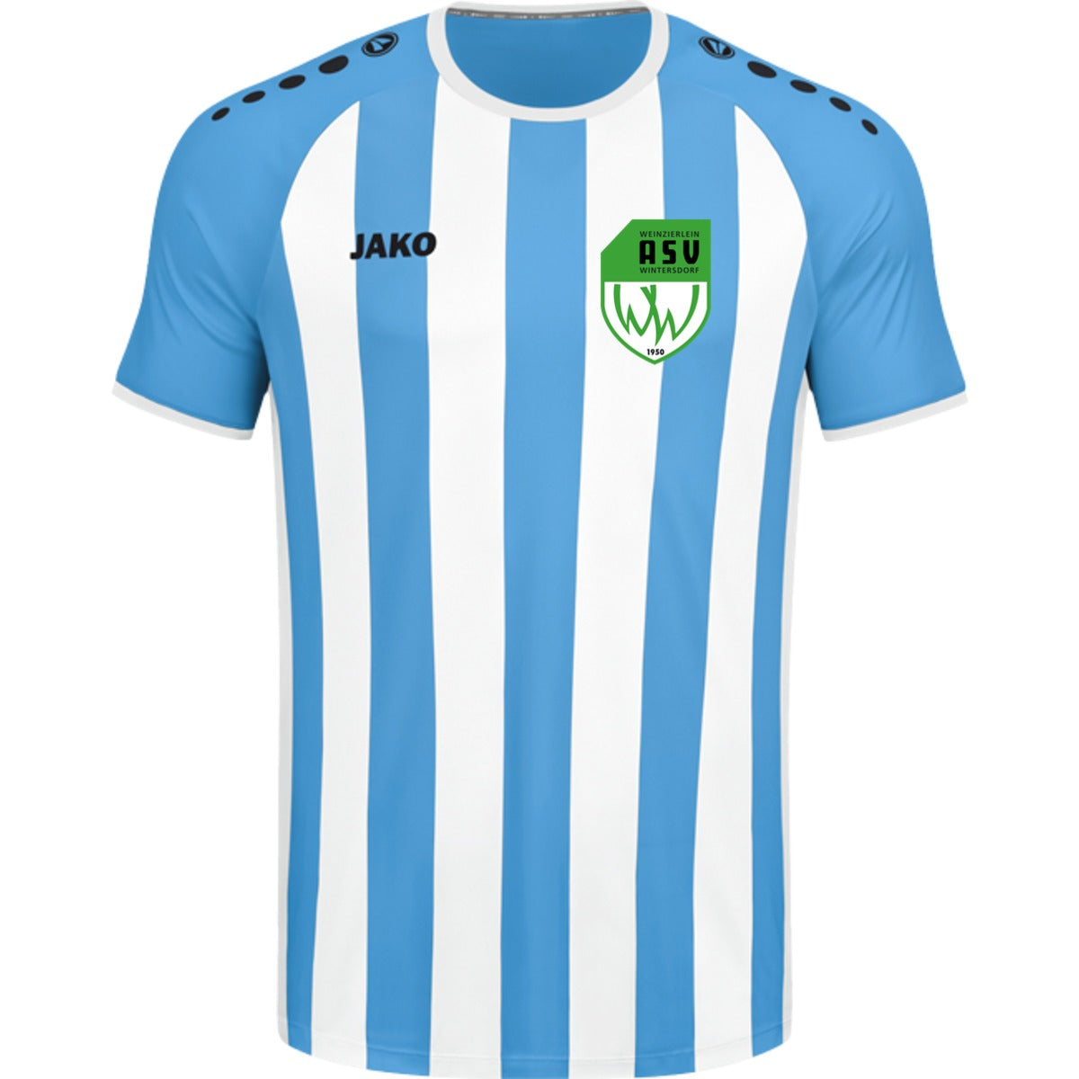 JAKO Trikot Inter Kurzarm 4215 – ASV-Wappen herzseitig Skyblue/Weiß Vorderseite