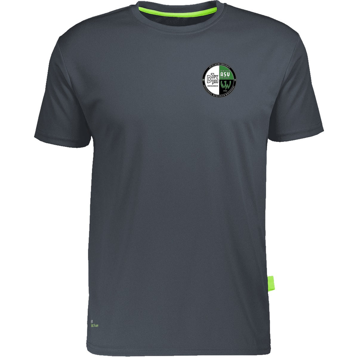 Nachhaltiges Herren Laufshirt aus 100% recyceltem Polyester CN160 – Vereinslogo herzseitig Anthracite Vorderseite